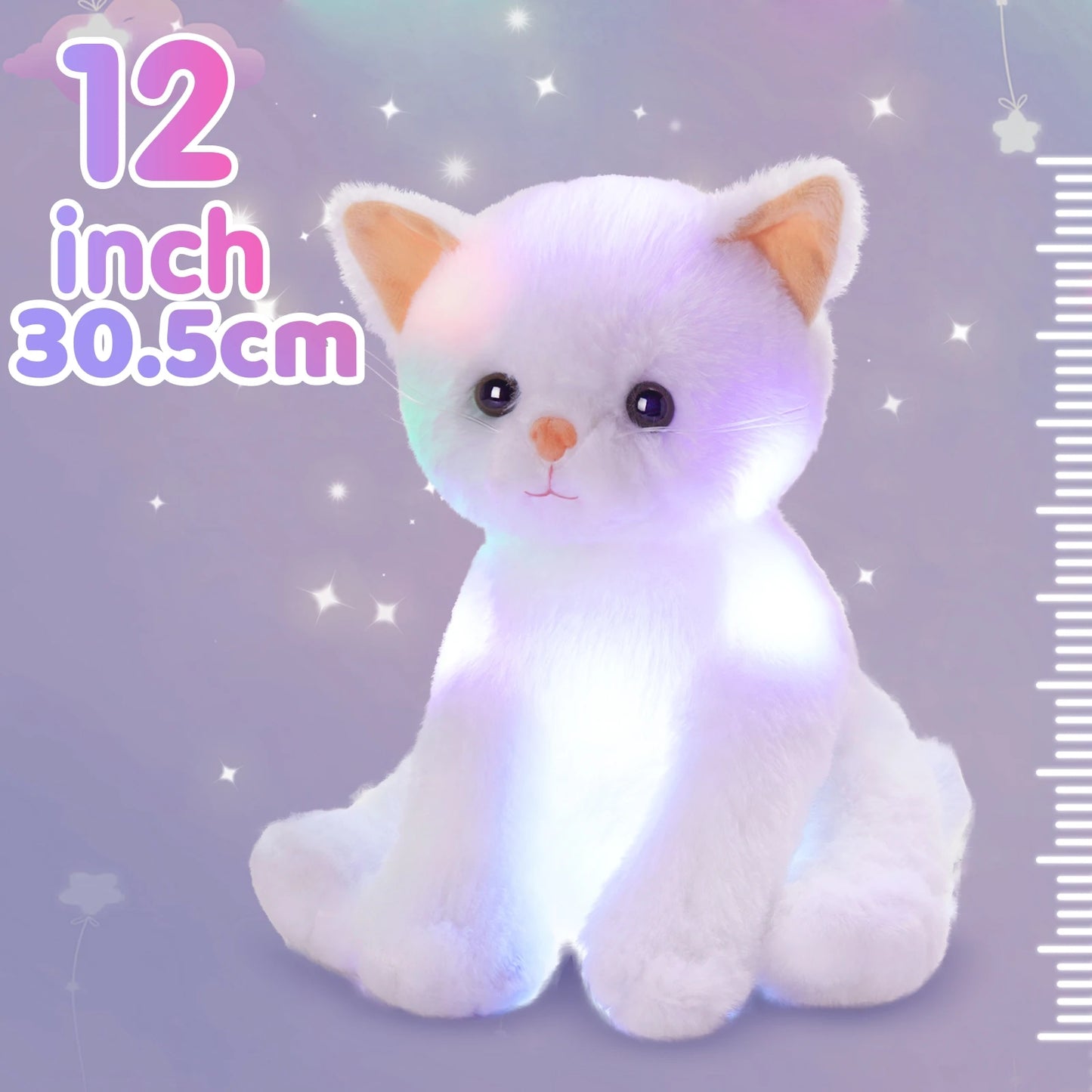 Glowing Musical White Cat Plush Toy