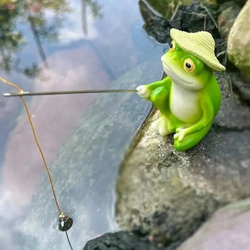 Frog Fishing  Outdoor  Sculpture