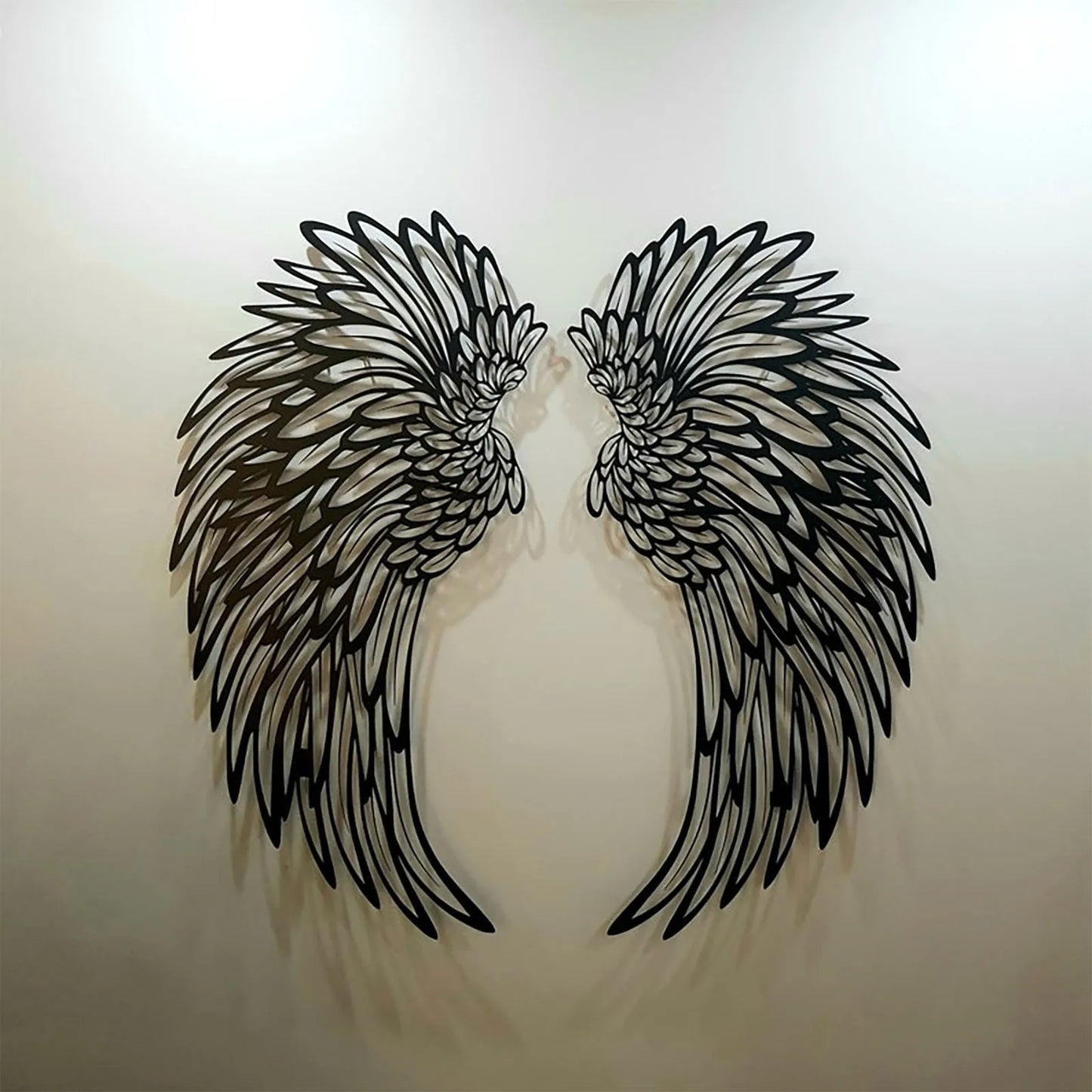 Black Mini Angel Wings - Metal Wall Art Luminous Design