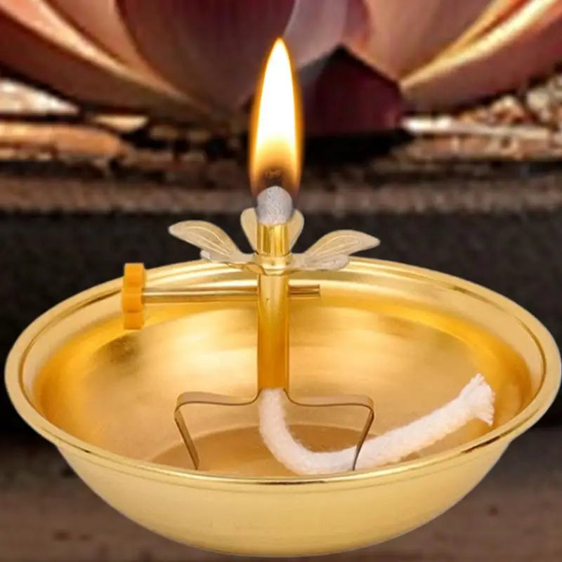 Butter Lamp Wick Holder Telescopic Alloy Lamp Holder - Floating Wick Holder - Votive Candle Holder For