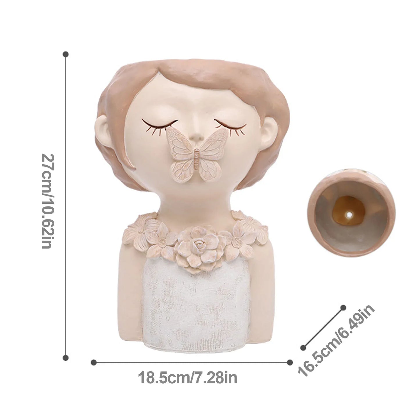 Creative Cute Girl Resin Flower Pot