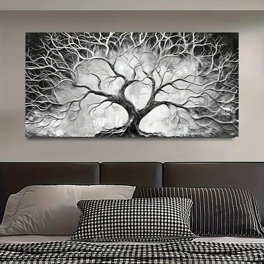 Large canvas wall art  - beautifully painted black and white,