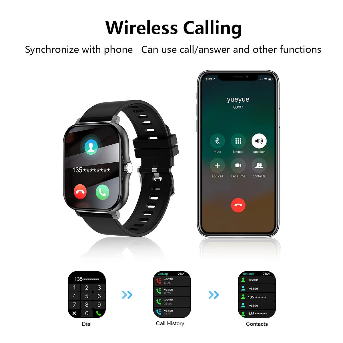 Smart watch wireless calling/dial Sport mode