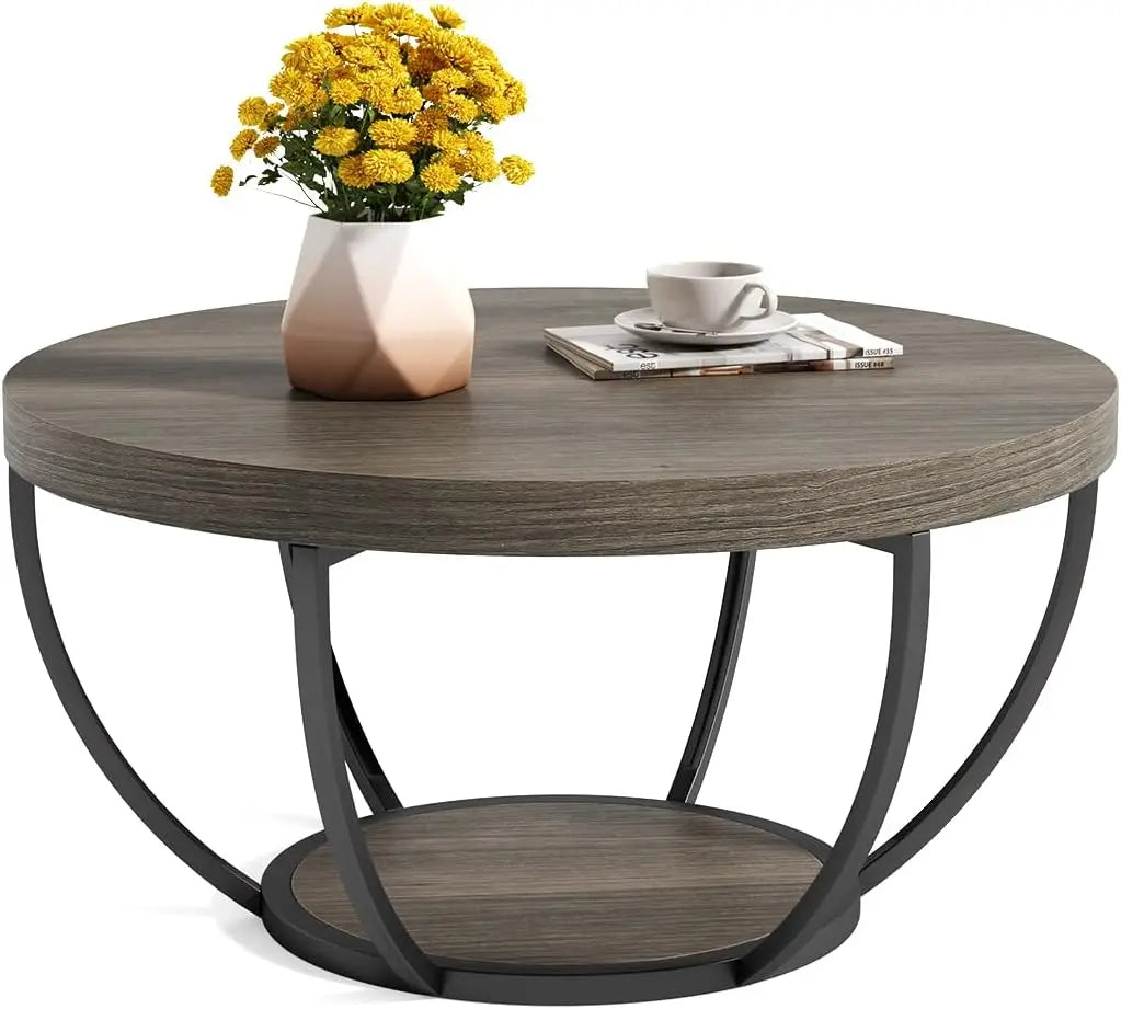 32" Rd. Wood Coffee Tables,