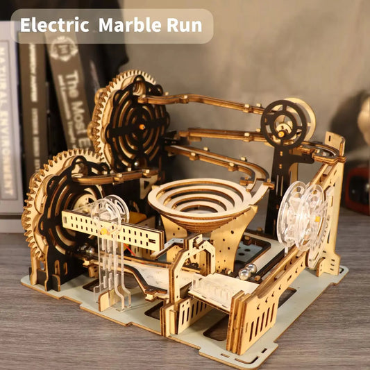 Electric 3D Wooden Puzzles Marble Run