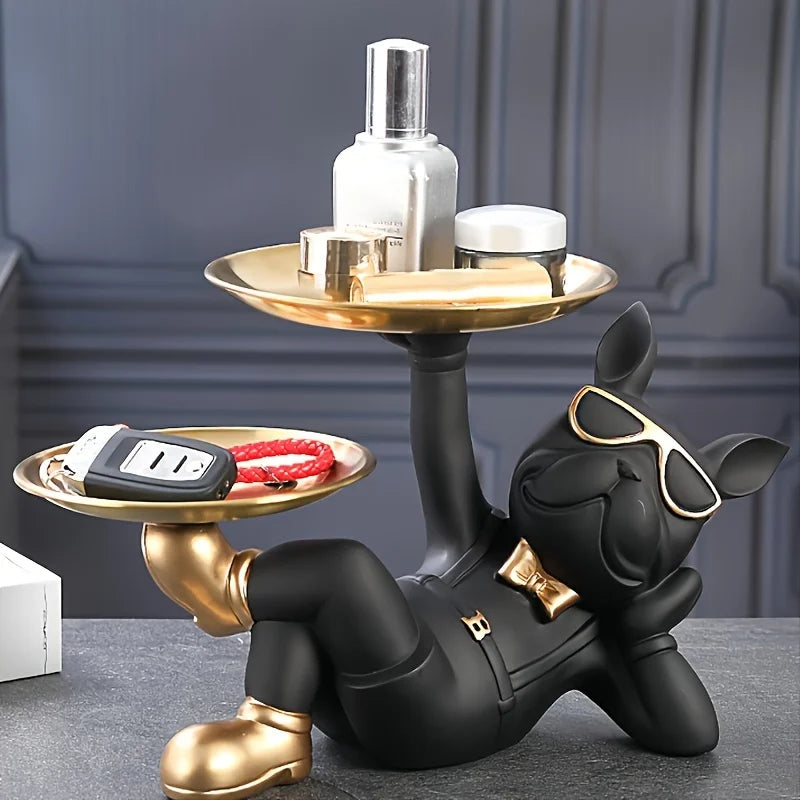 Bulldog Animal Figurines - Tray Candy Snack