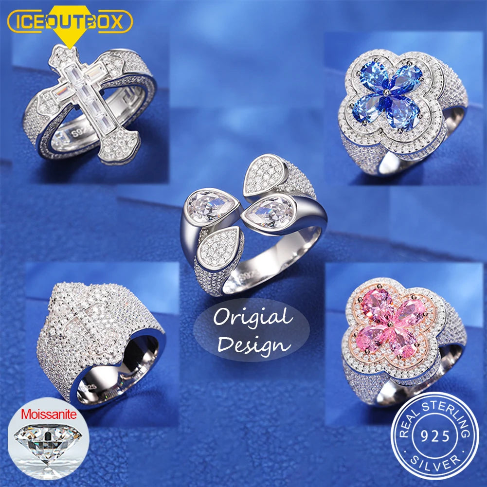 Original Design 925 Sterling Silver Moissanite Ring For Women  or Men