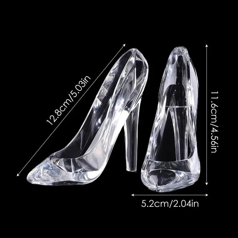Cinderellas Crystal Glass Slipper Shoe - Transparent Acrylic High-Heeled Shoes -  Beautiful Home Decor