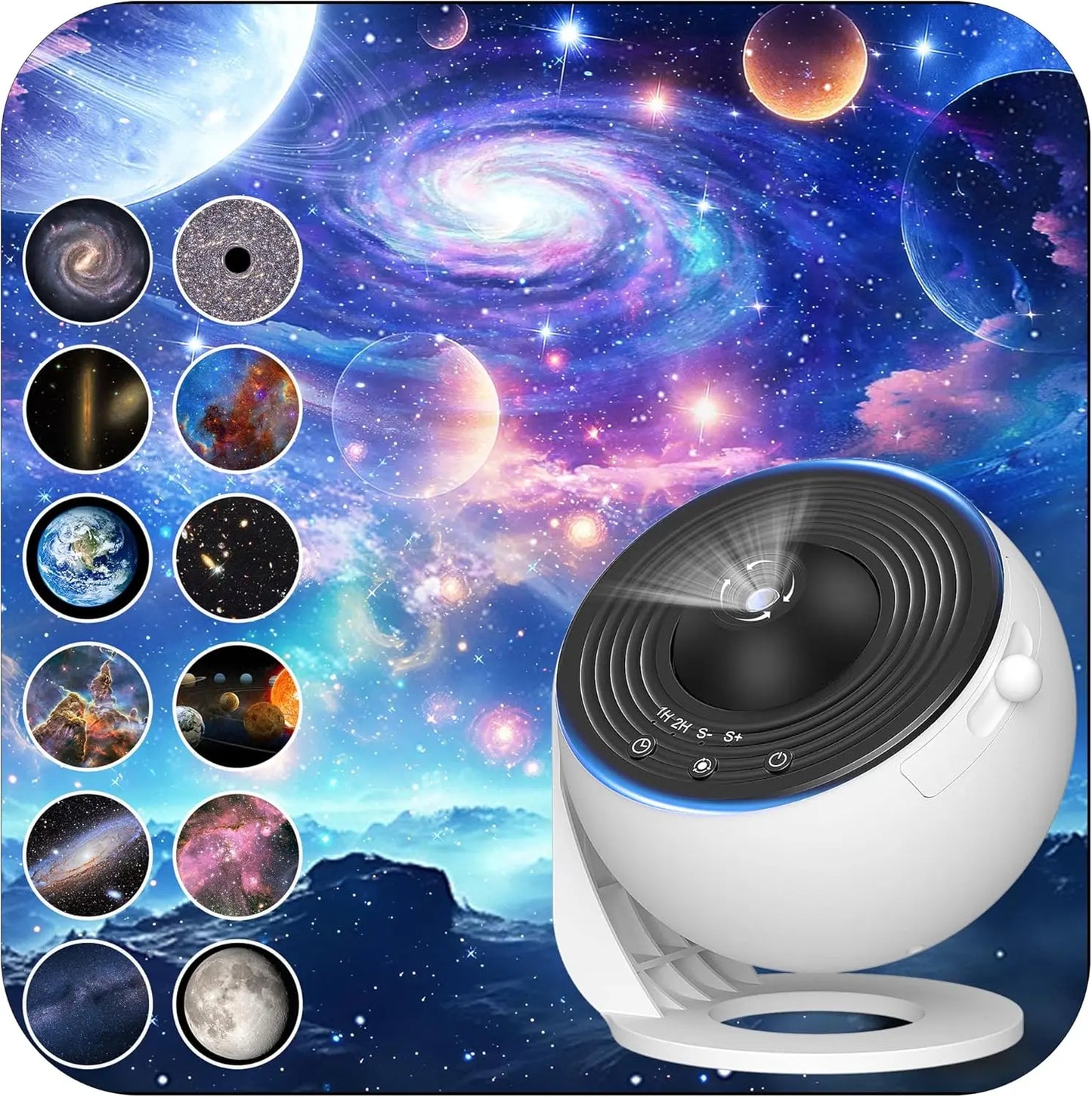Galaxy Projector for Bedroom, HD Image Star Projector, Adjustable Galaxy Light Knob, 13 Film Discs,