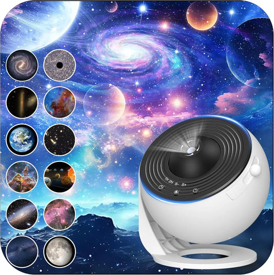 Galaxy Projector for Bedroom, HD Image Star Projector, Adjustable Galaxy Light Knob, 13 Film Discs,