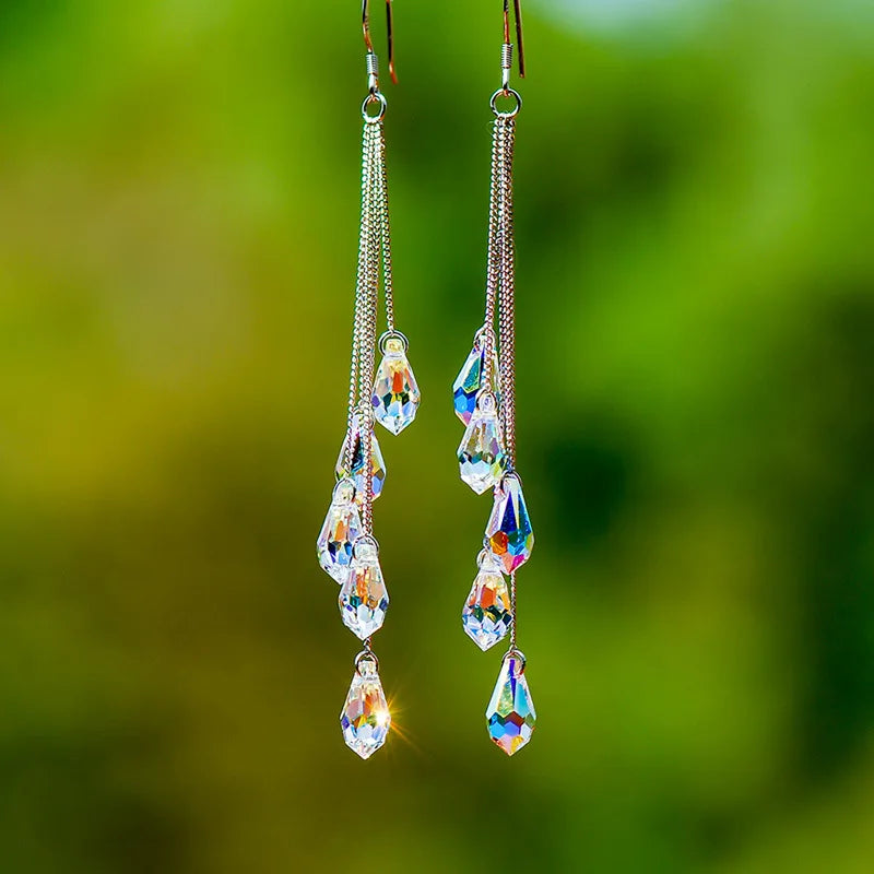 2PC Women's Fashion Multi Style Long Irregular tassel Earrings