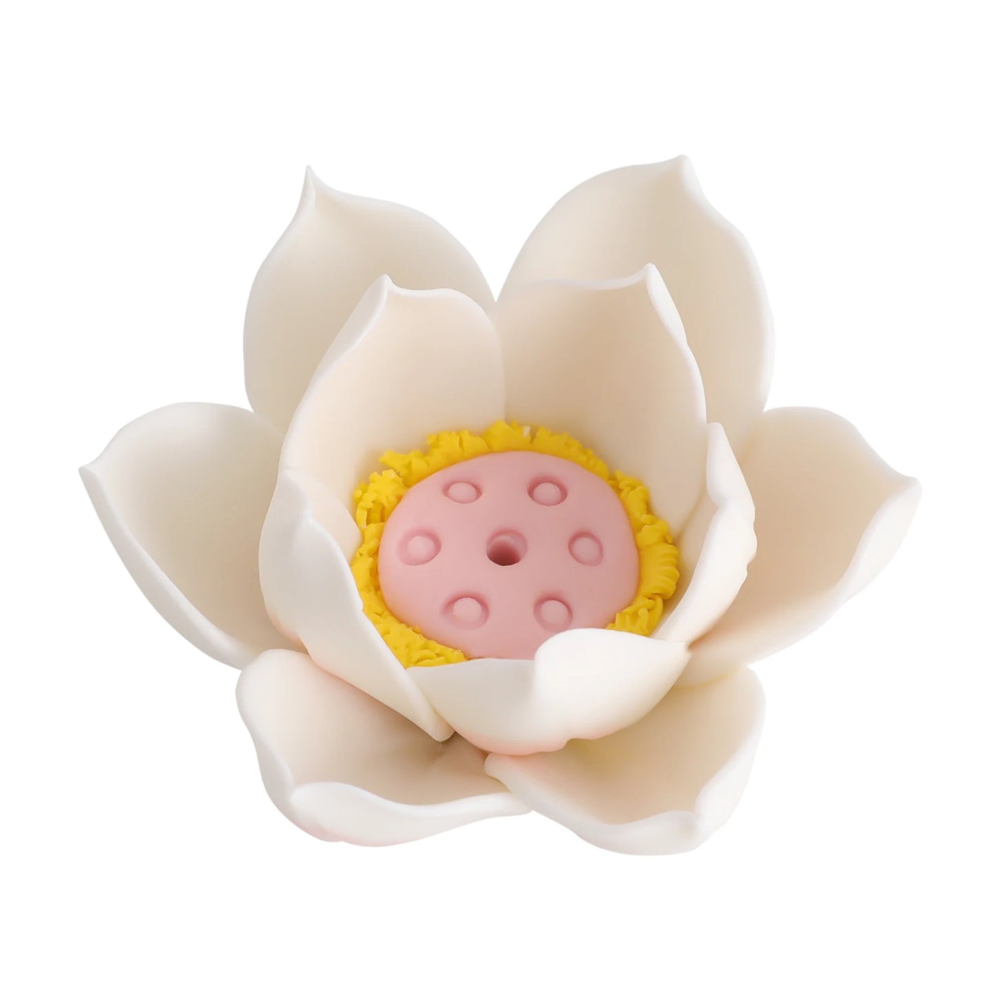 Buddha Statue  Decor White/Red/Yellow/Blue 11.8*4.7*13in with Circle LED Lamp