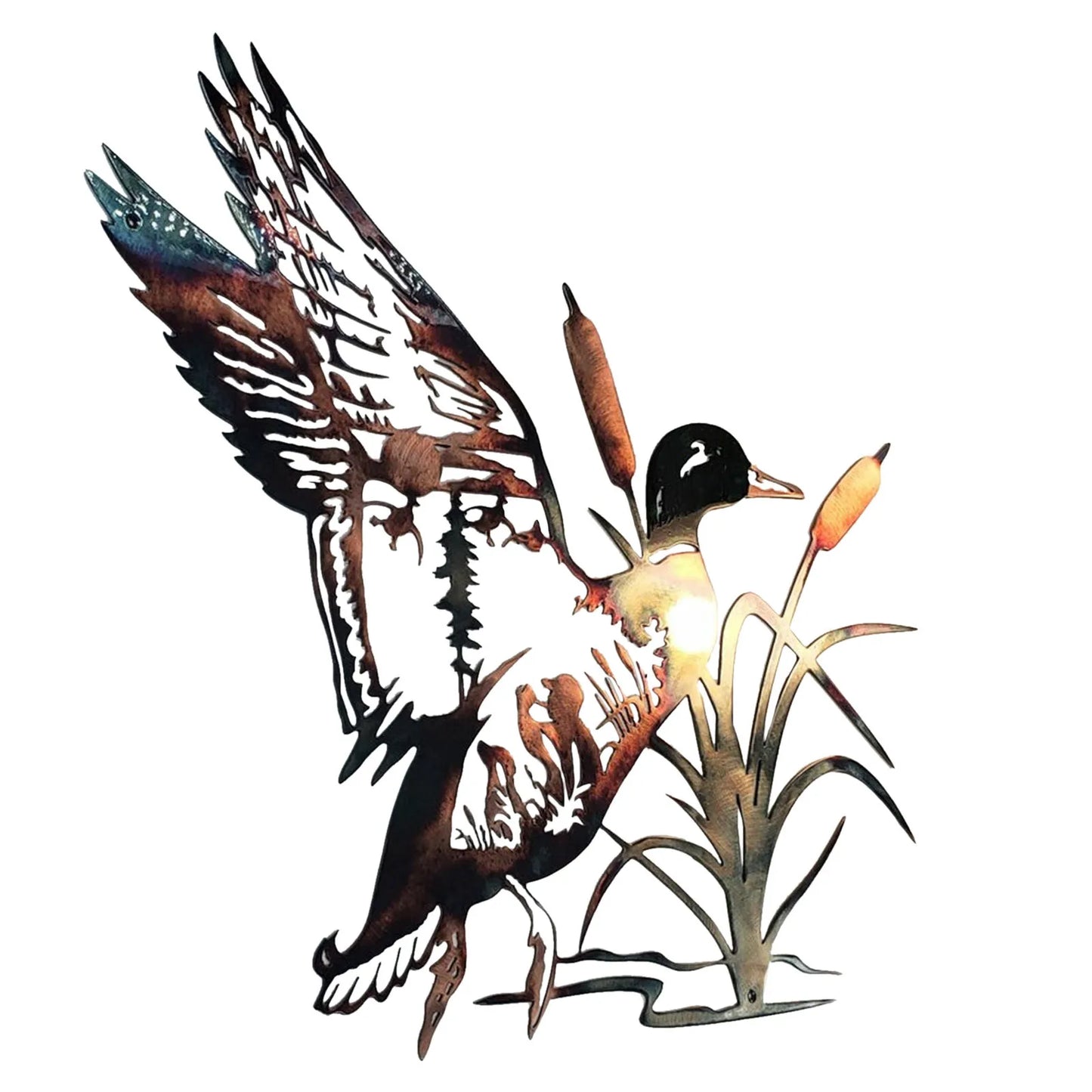 3D Metal Wall Art Decoration - Hollow Out Duck Silhouette