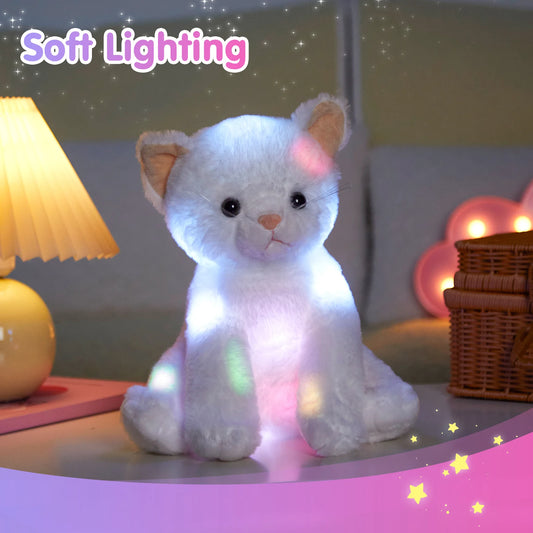 Glowing Musical White Cat Plush Toy