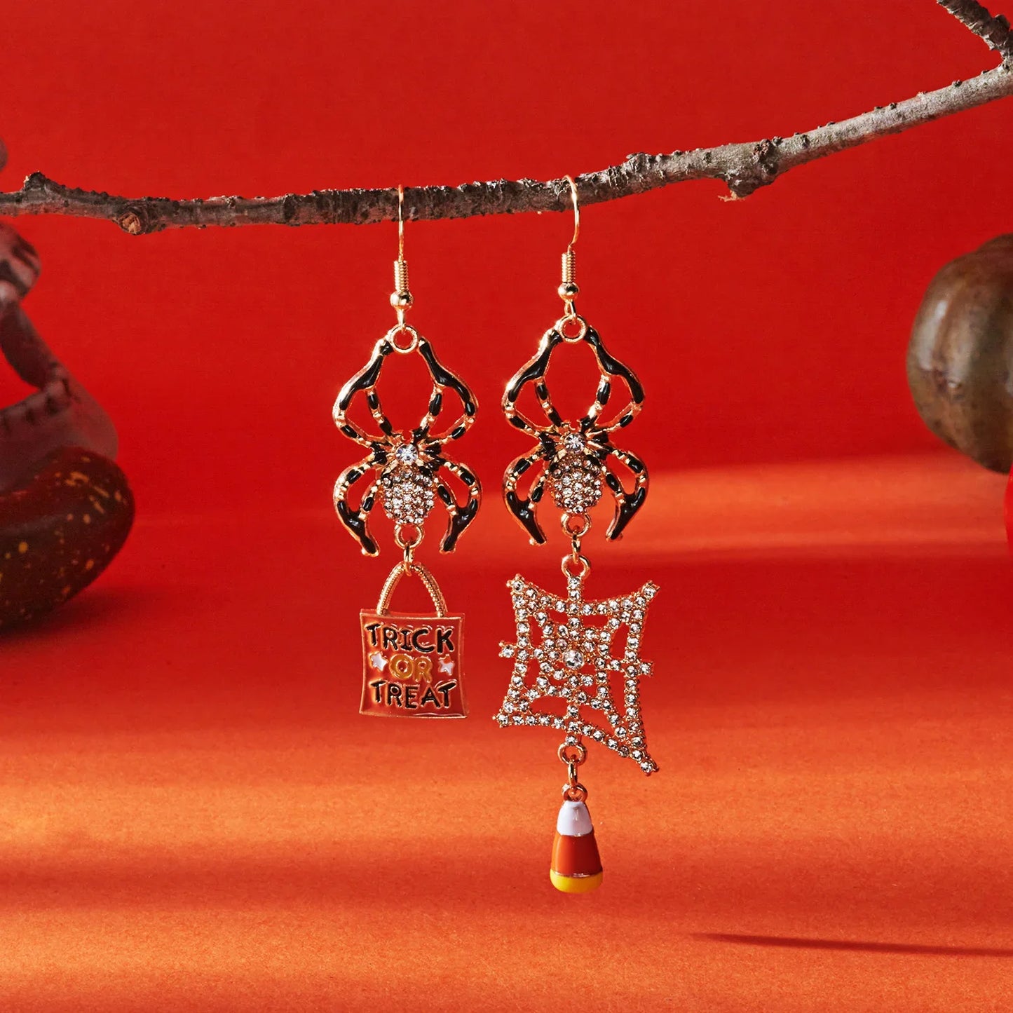 Cute Halloween Dangle Earrings for Women - Cartoon Pumpkin - Ghost Spider Drop Oil Earring