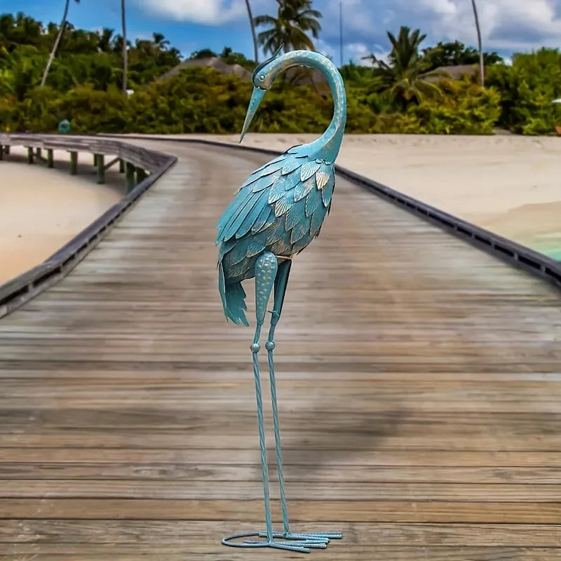 Standing Garden Crane Statue for Outdoor,