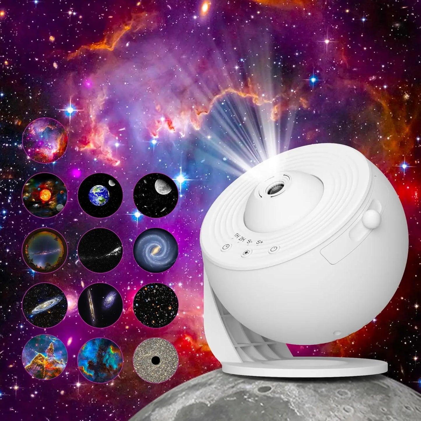 Galaxy Projector for Bedroom, HD Image Star Projector, Adjustable Galaxy Light Knob, 13 Film Discs,