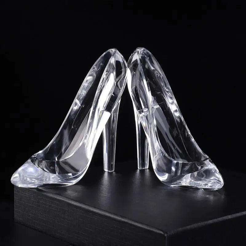 Cinderellas Crystal Glass Slipper Shoe - Transparent Acrylic High-Heeled Shoes -  Beautiful Home Decor