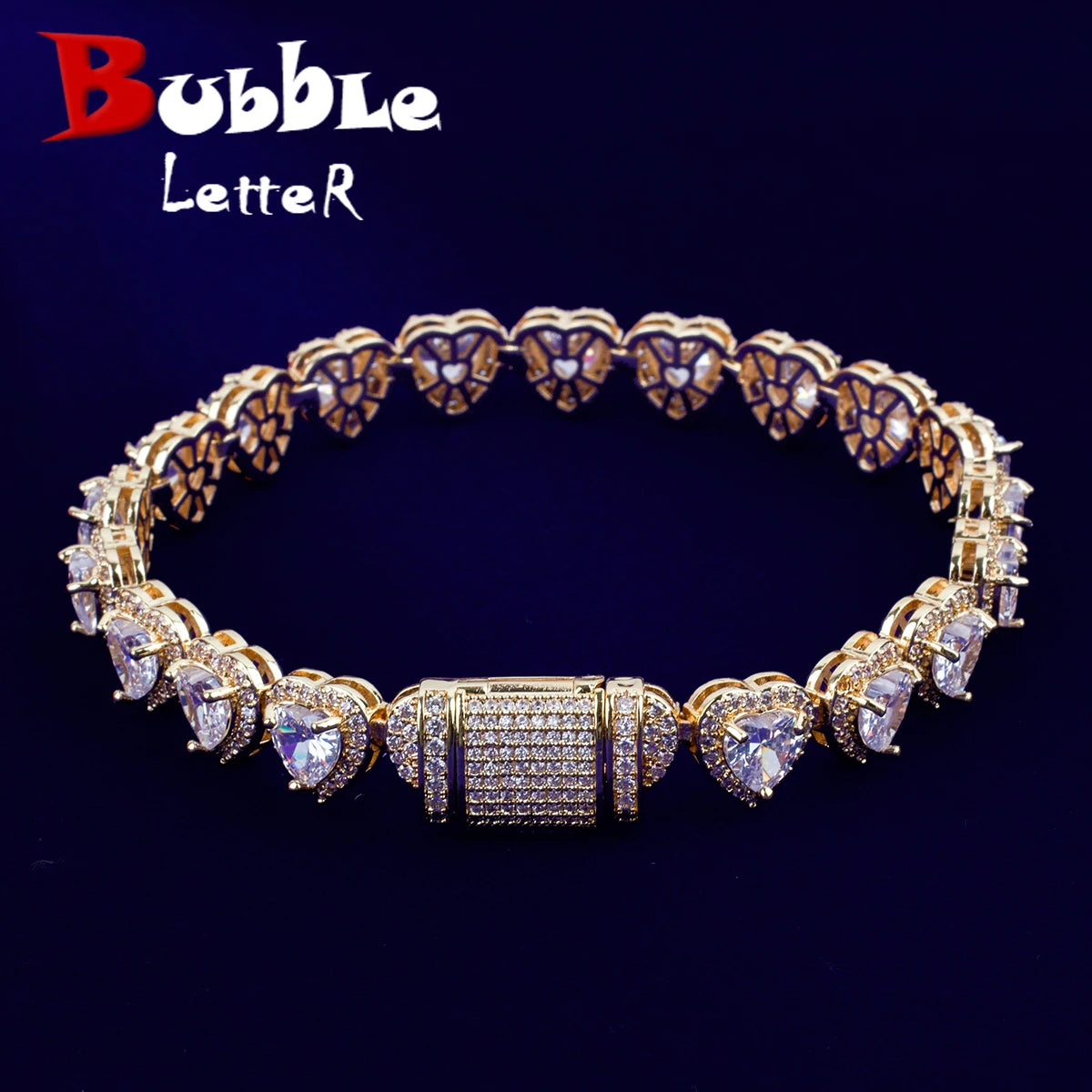 Bubble Letter Prong Clustered  Tennis Bracelet for Women