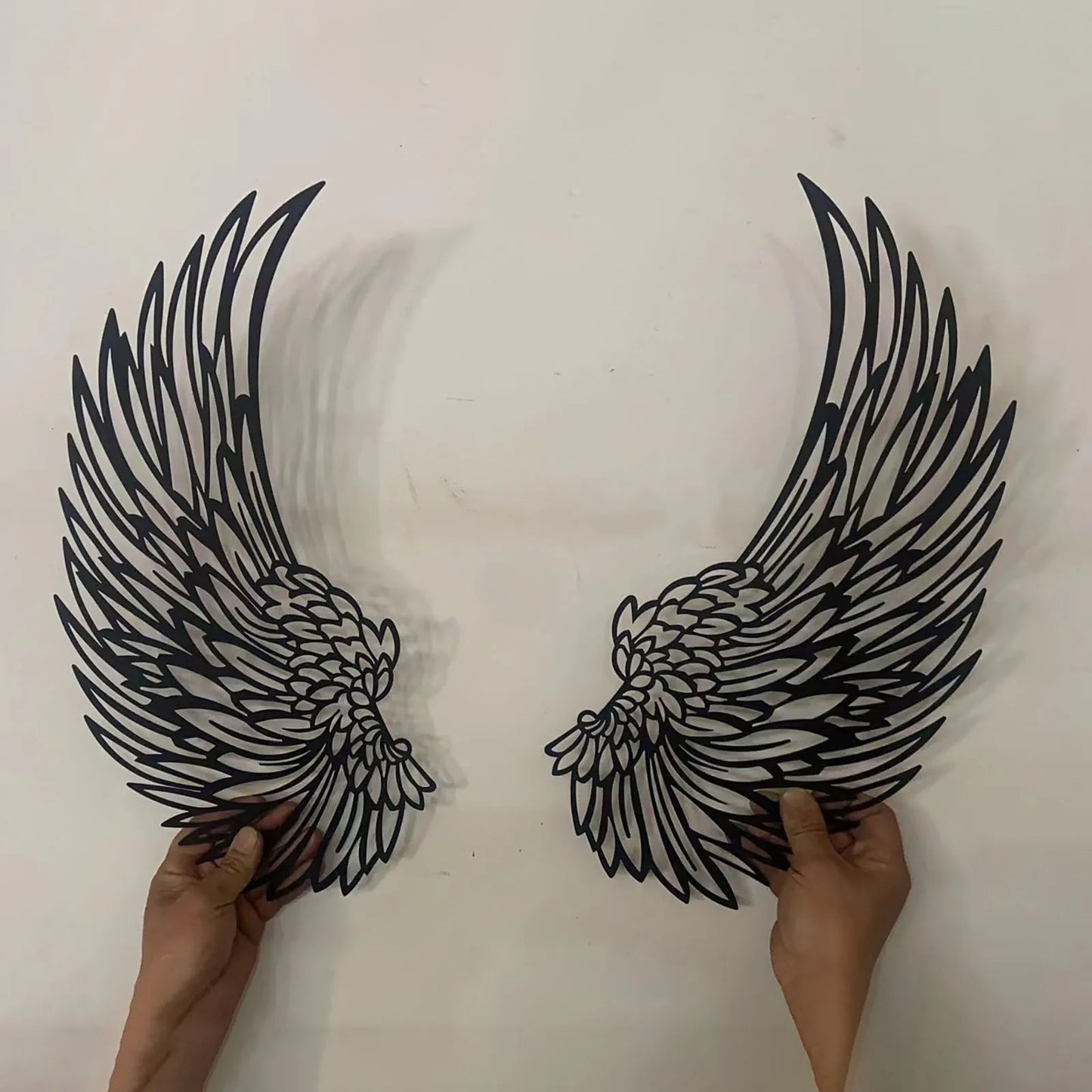 Black Mini Angel Wings - Metal Wall Art Luminous Design