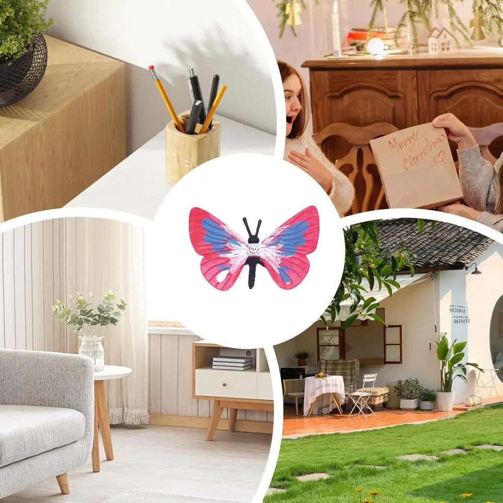 6 Pieces Realistic Faux Butterflies - Pot Decoration