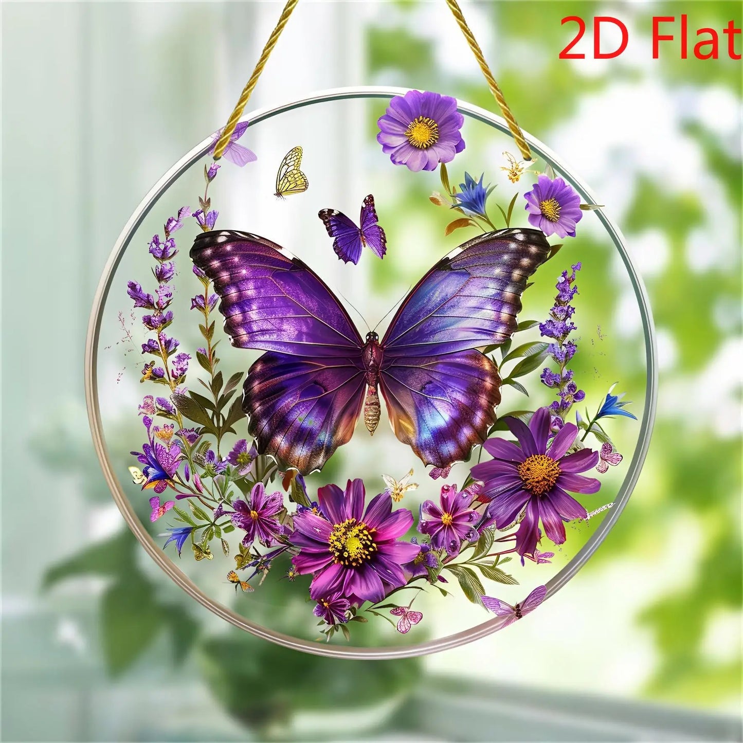 2D Purple Butterfly Suncatcher
