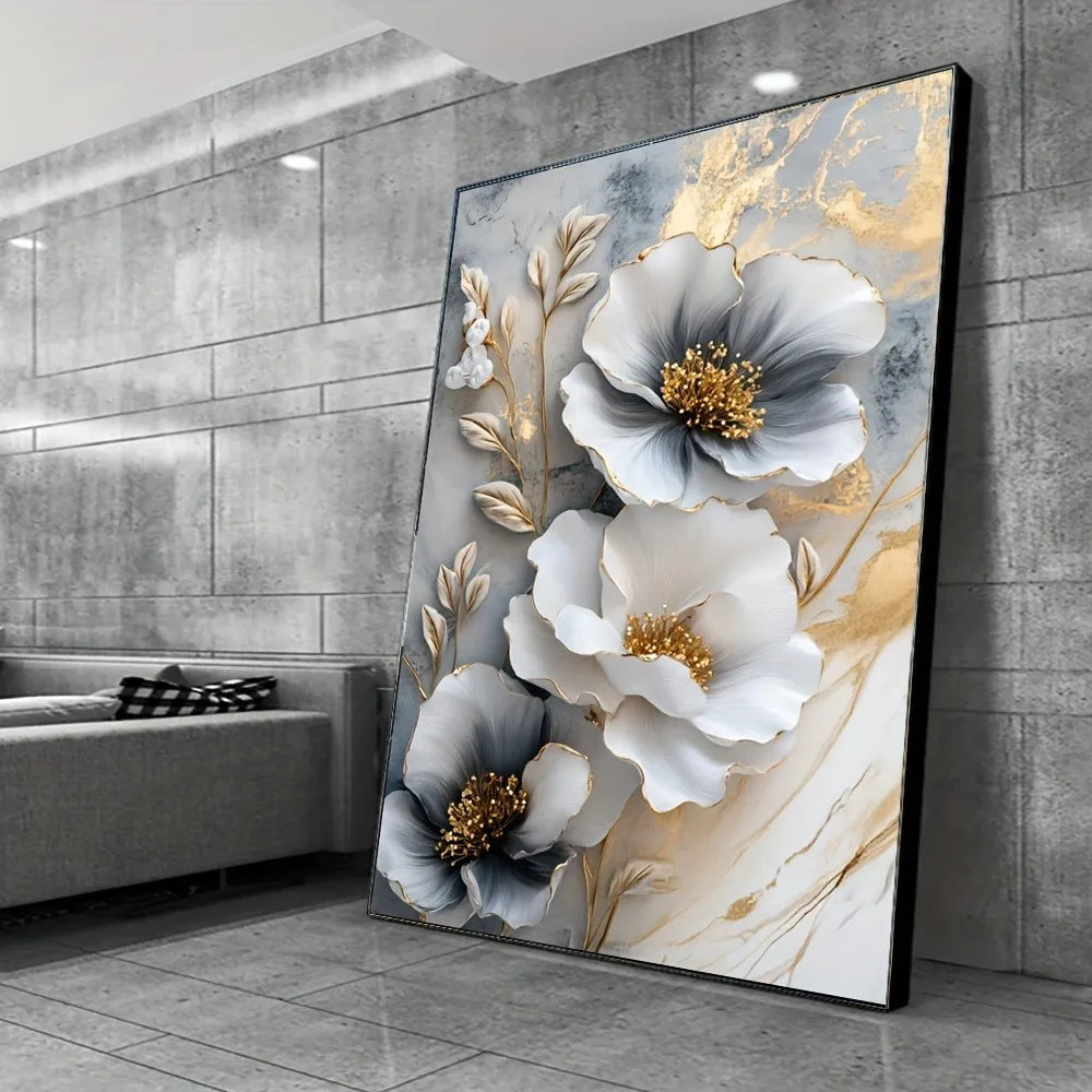 floral canvas framed 3D painting, suitable for any room