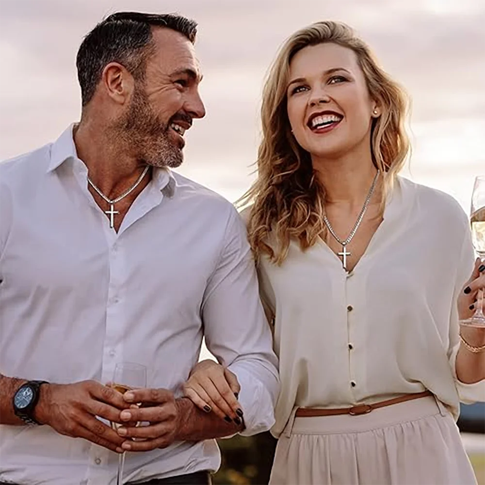 925 Sterling Silver Cross Necklace for Men & Women - Crucifix Pendant Necklace