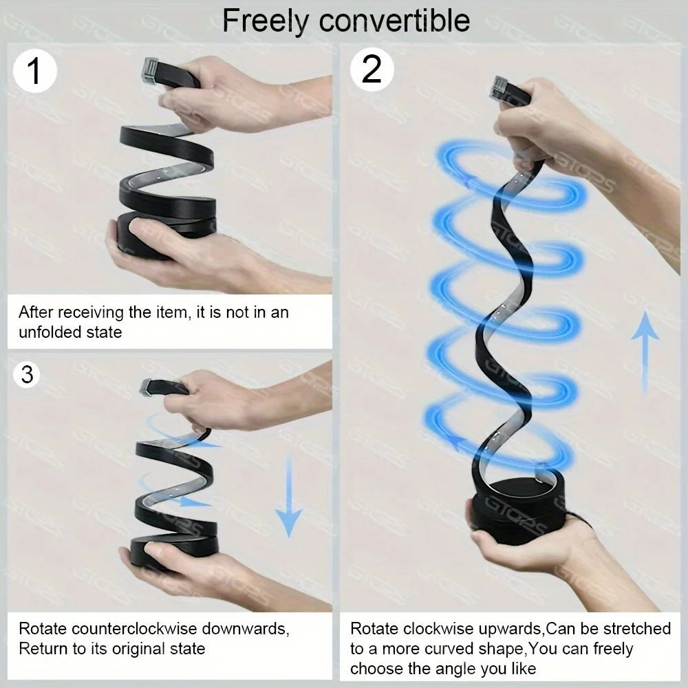 Classic Creative Spiral LED Table Lamp,  Adjustable Arm, Soft Light, Multifunction