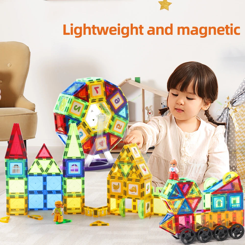 Romboss Magnetic Building Blocks Set - Magnetic Sheet Construction - Building Puzzle Tiles Boys & Girls