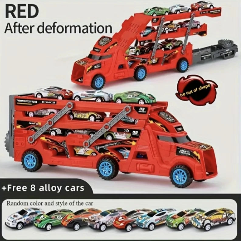 Fire engine ,  car toys Retractable, foldable, eight cars, gifts for children