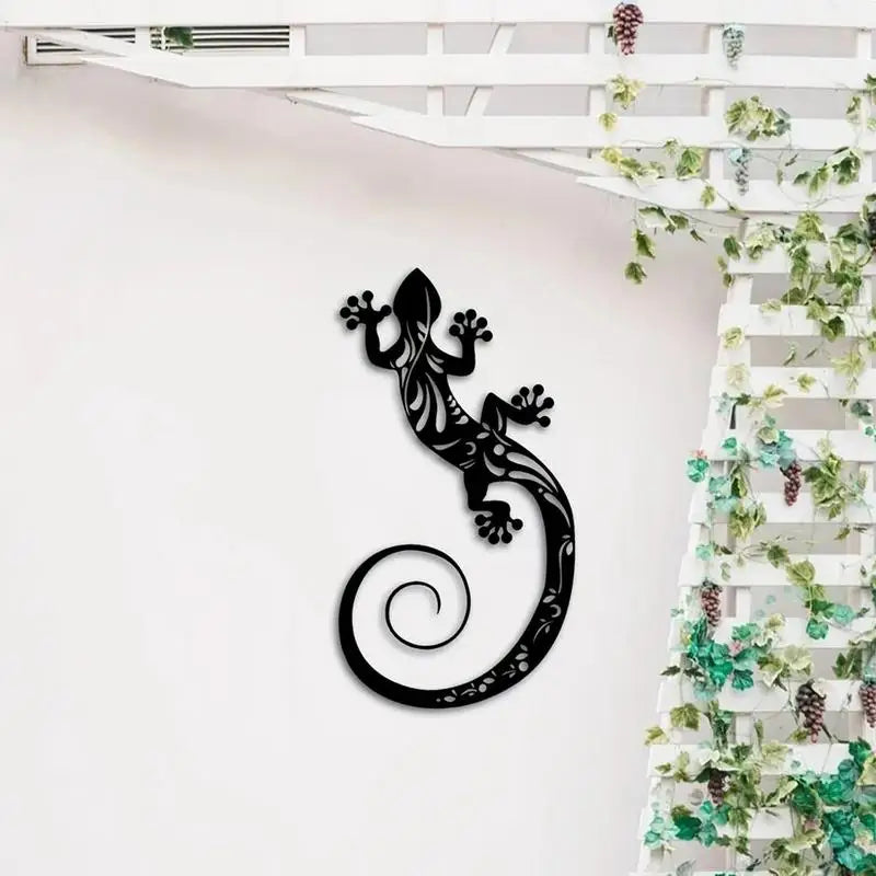 Metal Lizards Outdoor Decor - Hangable Gecko Wall Art