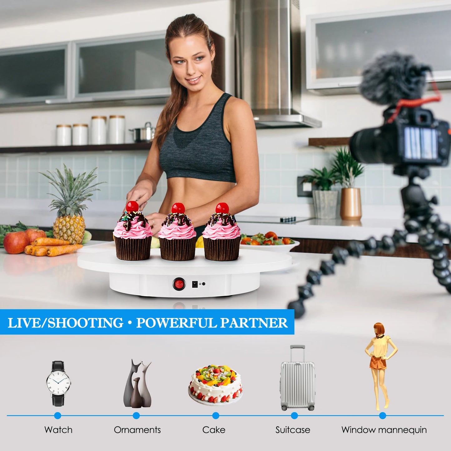 Photography Rotating Display Stand 360 Electric Rotating Product Display