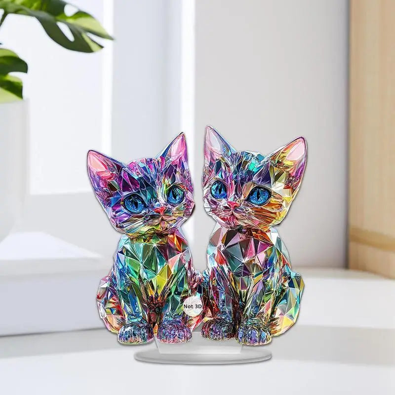 Colorful Cat Statue - Colorful Cat Miniature Ornaments