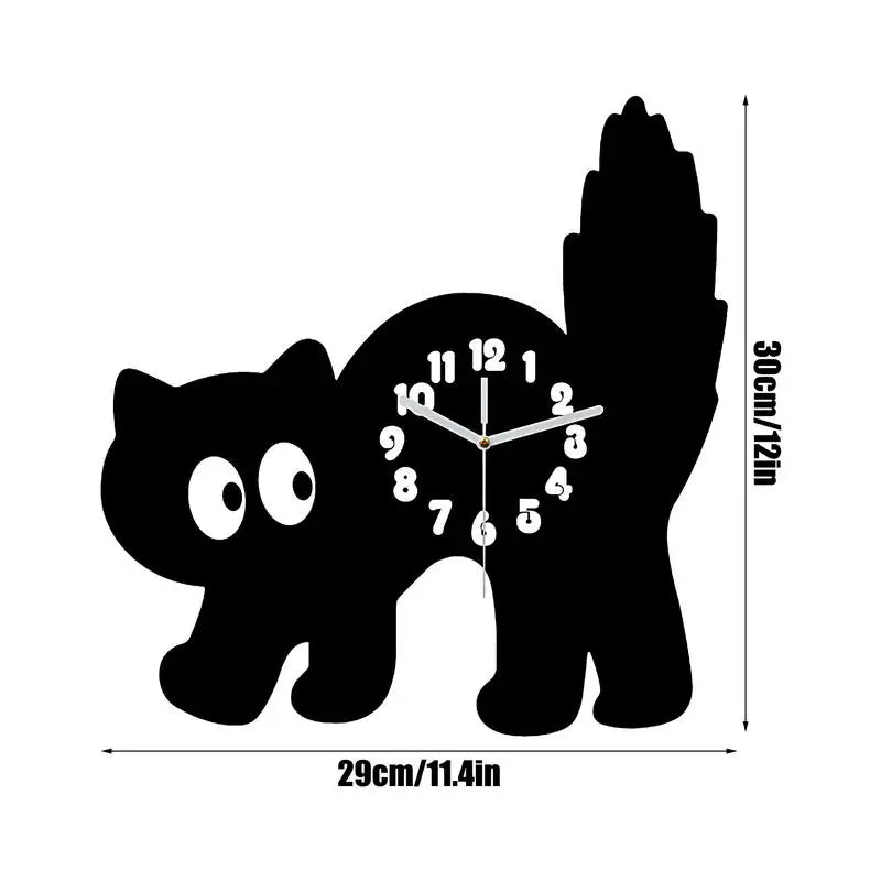 Wall Cat Clocks  - Cat Clock For Kitchen, Studio, Living Room, Nursery