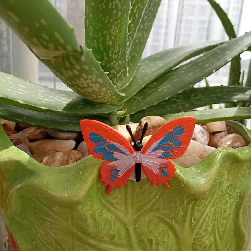 6 Pieces Realistic Faux Butterflies - Pot Decoration