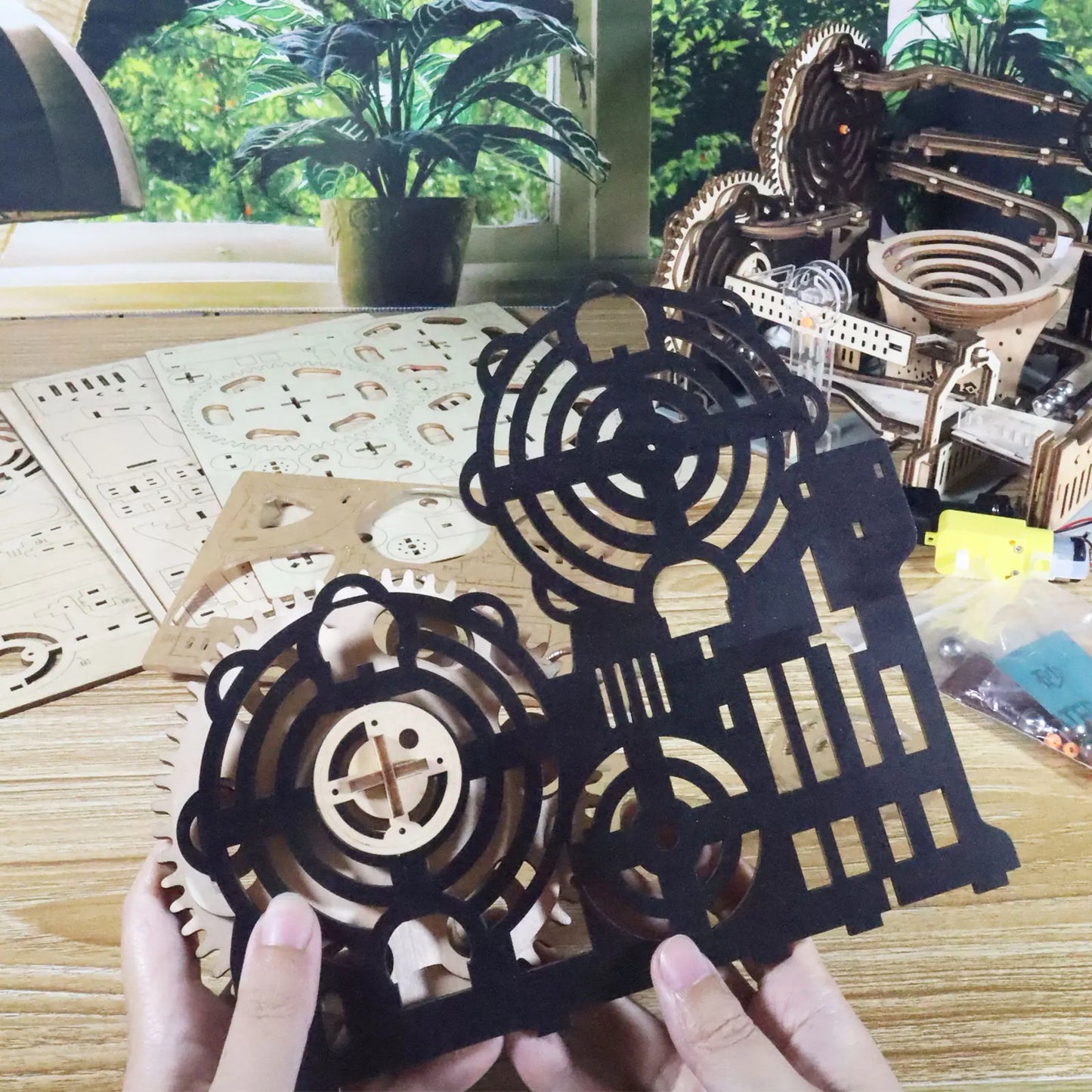Electric 3D Wooden Puzzles Marble Run
