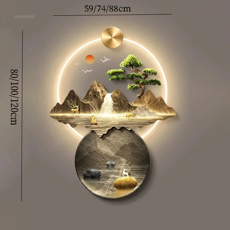 3d wall painting with lights -  Modern Hanging Home Decoration