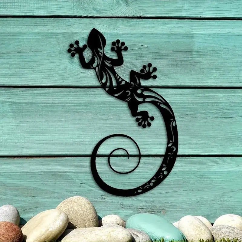 Metal Lizards Outdoor Decor - Hangable Gecko Wall Art