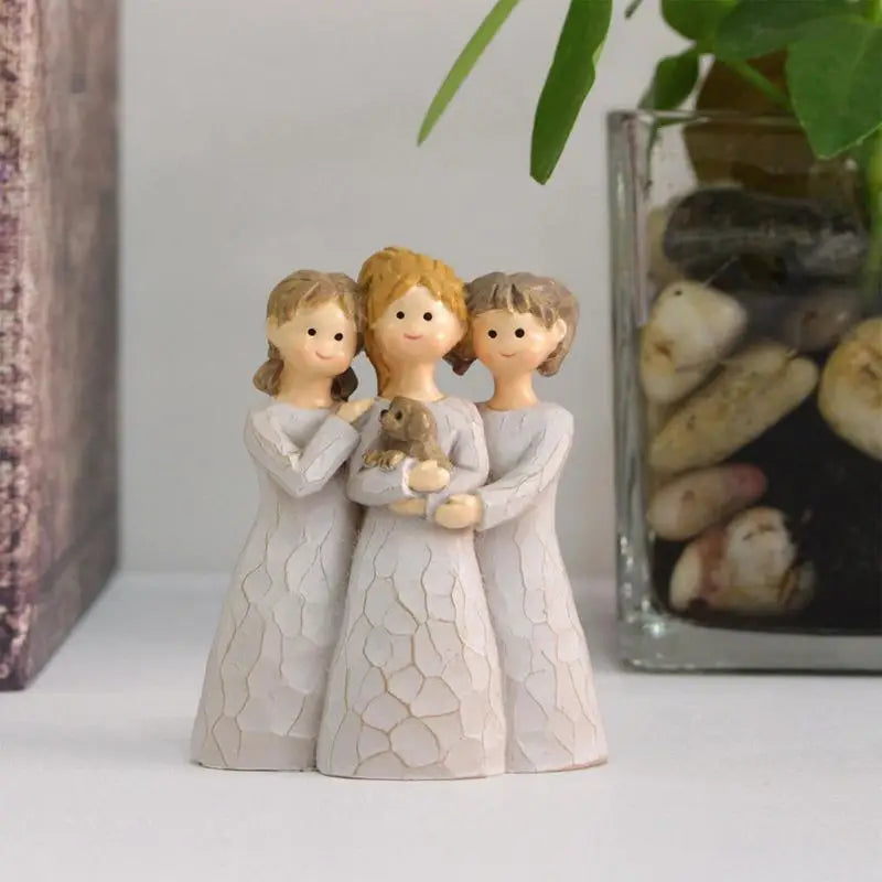 Three Sisters Statue Resin Friend Sculpture Angel Sisters Figurine For Best Friend Women Collection Art Crafts Birthday Gift
