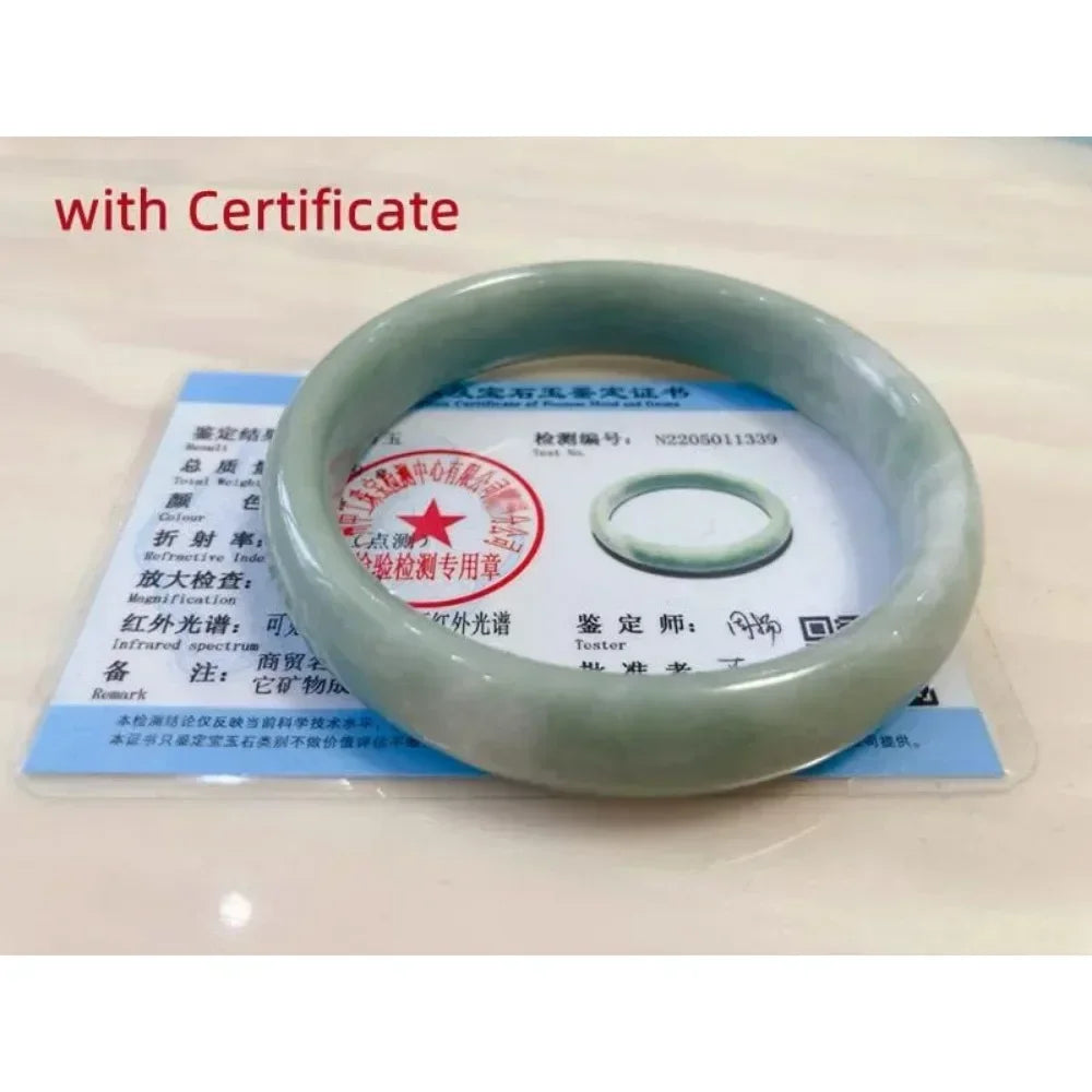 Natural Jade Bangle Bracelet for Women -  Classcial Retro Chinese Style Hand Jade Bracelets