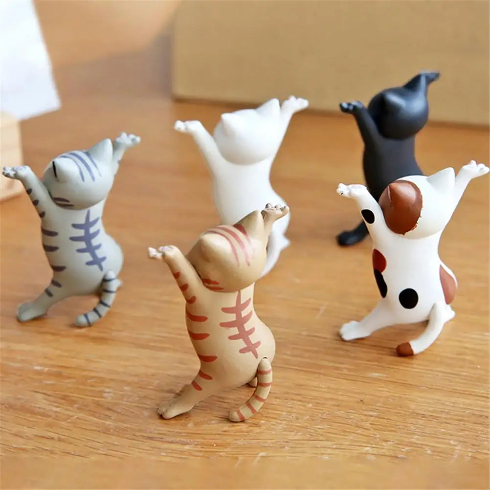 5PCS Animal Raising Hands - Dancing Cat Model - Cat Figures Toys for Children Room