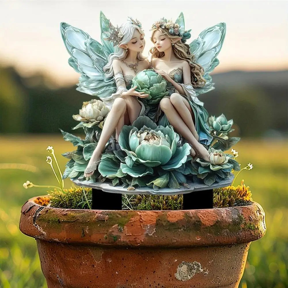 Cute Garden Fairies Plant Pot - Decorations