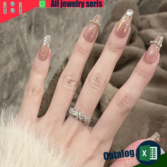 Vintage Wrap Adjustable Ring Silver Plated Cubic Zirconia - Elegant Stacking Ring for Women