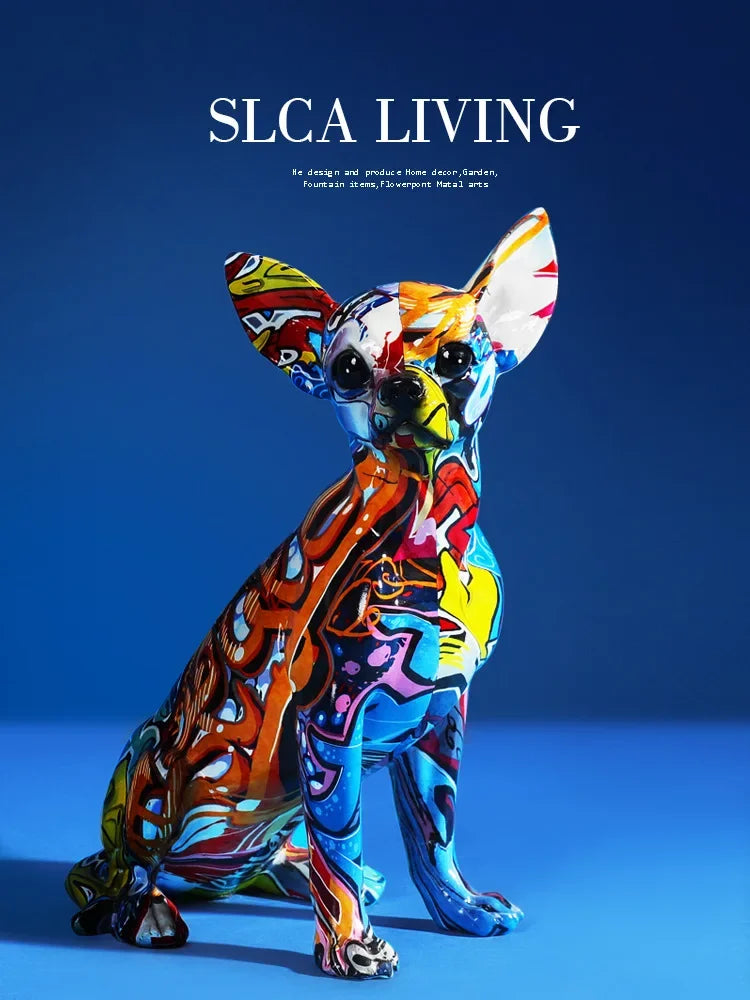 Simple Creative Painted Graffiti Living Room - Color Dog Decorations -