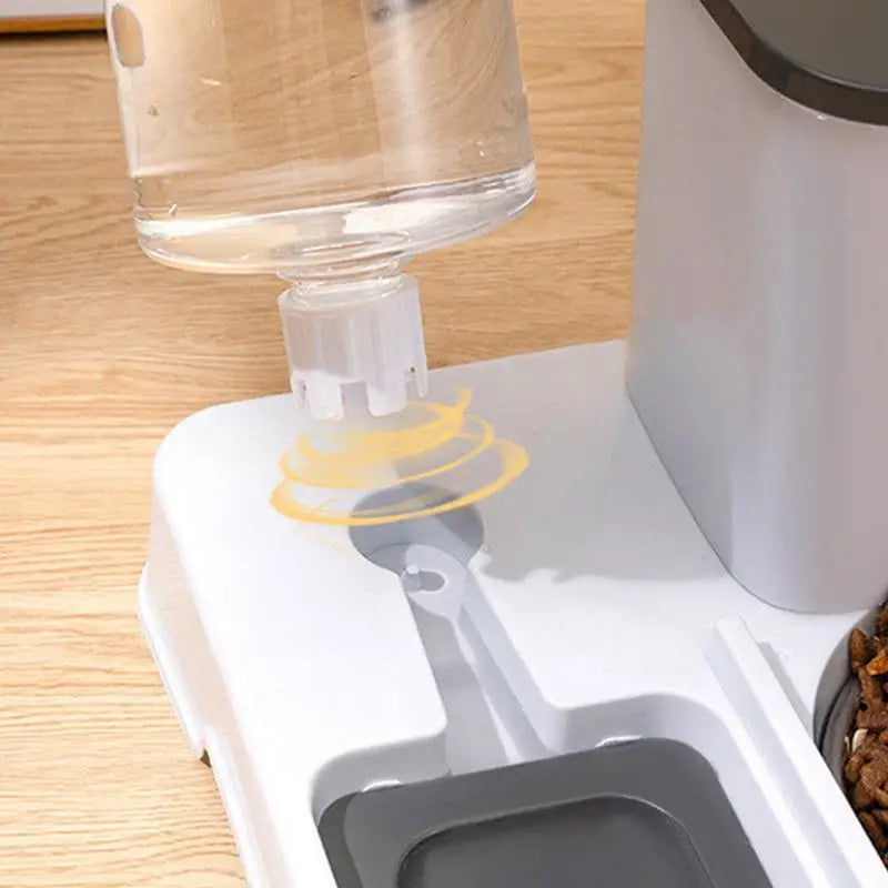Automatic Cat Feeder Water Dispenser Set 2 In 1 Tilted Automatic Pet Food And Water Feeder Food Feeder And Waterer
