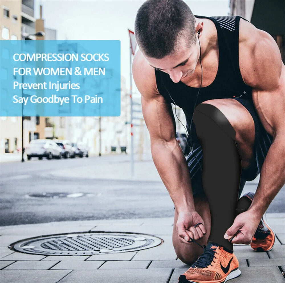 6 Pair Copper Compression Socks Women -Men Anti Fatigue Pain Relief Graduated Unisex Compression Stockings- Knee High 20-30 MmHg