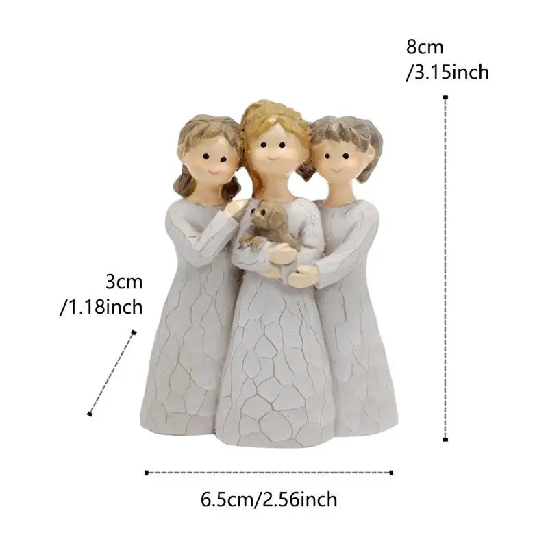 Three Sisters Statue Resin Friend Sculpture Angel Sisters Figurine For Best Friend Women Collection Art Crafts Birthday Gift