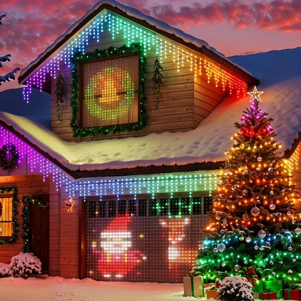 Smart WiFi APP Christmas Tree Light 400 LED Music Sync DIY Pattern Waterproof for Indoor Outdoor Christmas Tree Decoration Gift