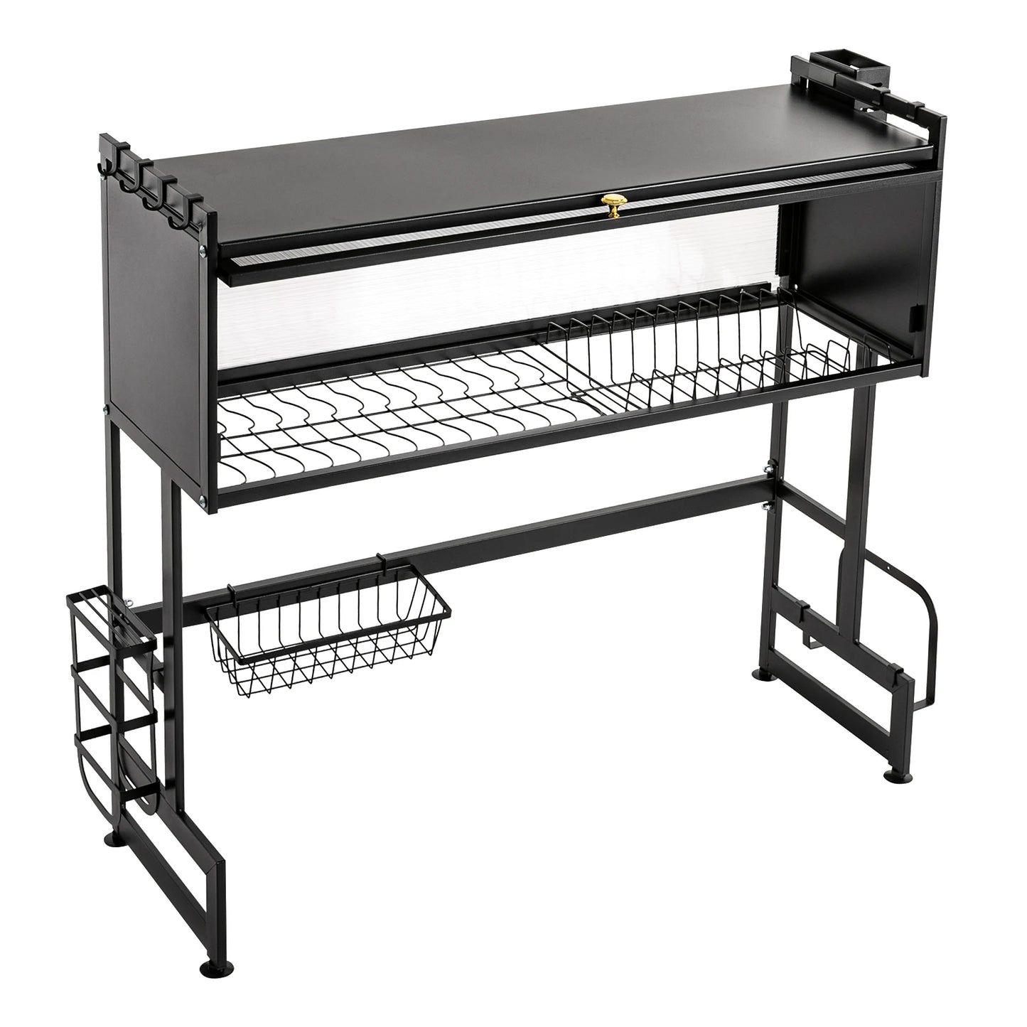 Large 2-Tier Dish and Cutlery Drainer,- Dish Drying Rack for Kitchen - Countertop Organization